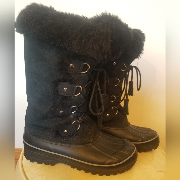 Khombu North Star Winter Boots, Black - Women's size 8 - Picture 6 of 7